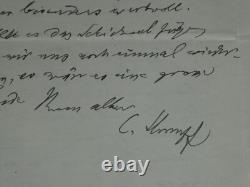 Carl STUMPF LETTRE AUTOGRAPHE SIGNÉE DE FÉLICITATIONS, 1928