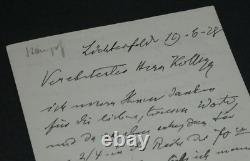 Carl STUMPF LETTRE AUTOGRAPHE SIGNÉE DE FÉLICITATIONS, 1928