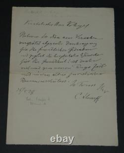 Carl STUMPF LETTRE AUTOGRAPHE SIGNÉE DE REMERCIEMENTS ET DE VOEUX, 1928