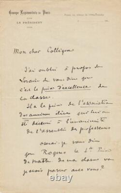 Carlo BOURLET Lettre autographe signée à Charles-Ange LAISANT