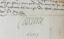 Catherine De MEDICIS Reine de France Lettre signée au Chambellan Henri III