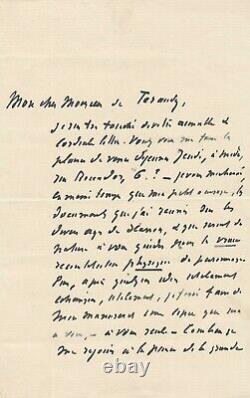 Catulle MENDÈS Lettre autographe signée sur le personnage de Scarron théâtre