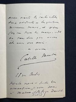 Catulle Mendès lettre autographe signée à Alphonse DAUDET concours conte #2