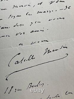 Catulle Mendès lettre autographe signée à Alphonse DAUDET concours conte #2