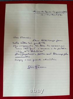 Cf99#-lettre Autographe Signée-steve Passeur-dramaturge-1930