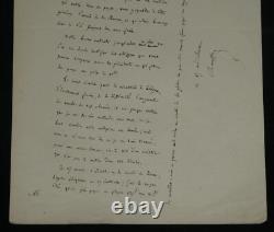 Champfleury Lettre autographe signée Économies forcées 1884 Paris
