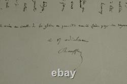 Champfleury Lettre autographe signée Économies forcées 1884 Paris