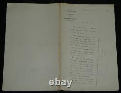 Champfleury Lettre autographe signée Économies forcées 1884 Paris
