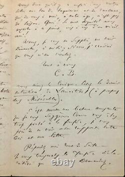 Charles BAUDELAIRE Importante lettre autographe signée adressée à Champfleury