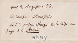 Charles BAUDELAIRE Lettre autographe signée Flaubert 1857 Fleurs du mal