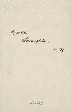Charles BAUDELAIRE Lettre autographe signée Le Dandysme littéraire. 1861