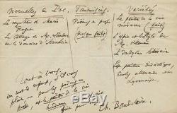 Charles BAUDELAIRE Lettre autographe signée Les petits poèmes en prose