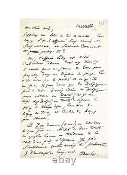 Charles BAUDELAIRE / Lettre autographe signée / Ses traductions d'Edgar Poe