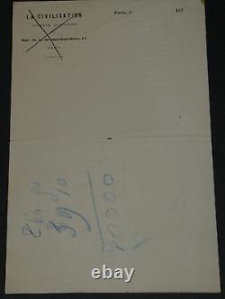 Charles BERNARD-DEROSNE LETTRE AUTOGRAPHE SIGNÉE droits littéraires, 1886