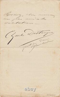 Charles DESTEUQUE Lettre autographe signée