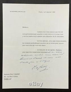Charles DE GAULLE lettre autographe signée 1968 Autograph signed letter