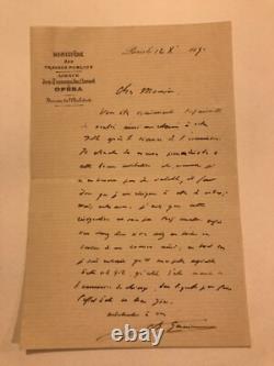 Charles Garnier architecte lettre autographe signée 12 Xbre 1891