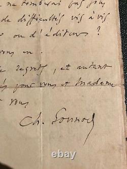 Charles Gounod lettre autographe signée à Léopold Ketten 1884