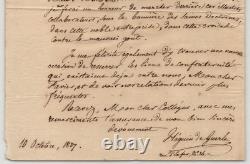 Charles Héguin de Guerle Lettre autographe signée 1807