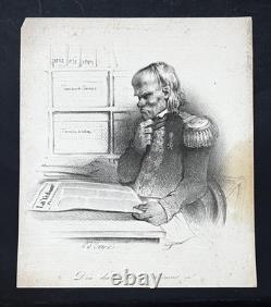 Charles Joseph TRAVIÉS DE VILLIERS Lettre autographe signée Caricaturiste