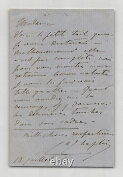 Charles Joshua Chaplin Lettre autographe signée La petite toile 1861