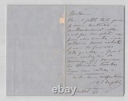 Charles Joshua Chaplin Lettre autographe signée La petite toile 1861