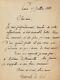Charles Leconte De Lisle. Lettre Autographe Signée à Théodore De Banville. 1883