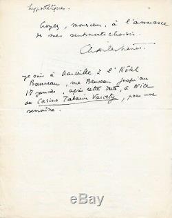 Charles TRENET ensemble de 3 lettres autographes signées