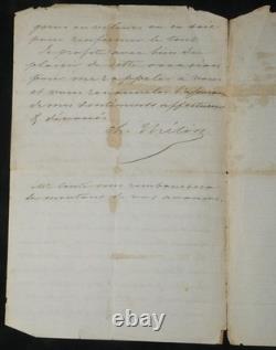 Charles Thélin Lettre autographe signée Napoléon III à Wilhelmshöhe 1870