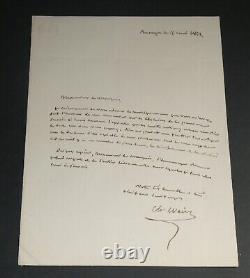 Charles WEISS LETTRE AUTOGRAPHE SIGNÉE &liste titulaire pour un Marquis 1853
