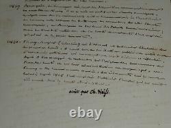 Charles WEISS LETTRE AUTOGRAPHE SIGNÉE &liste titulaire pour un Marquis 1853