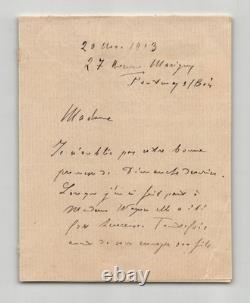 Charles Wagner Pasteur Lettre autographe signée 1903