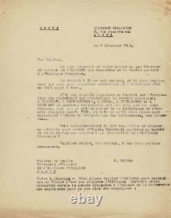 Charles de GAULLE Lettre signée. Les forces françaises à Alger en 1944