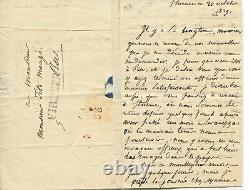 Charlotte Bonaparte. Lettre autographe signée à Tito Manzi