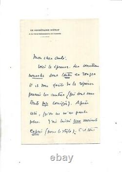Circa 1942. WW2. Vichy. Collaboration. Lettre autographe signée. Benoist-Mechin