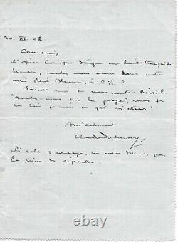 Claude DEBUSSY Lettre autographe signée Opéra Pelléas et Mélisande