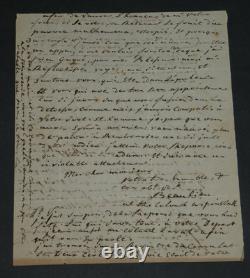 Claude François Beaulieu Lettre autographe signée Dette & pension USA 1820