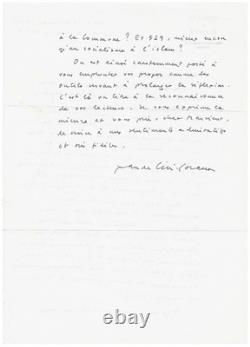 Claude LÉVI-STRAUSS / Lettre autographe signée / Rousseau / Contrat social