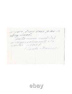 Claude MONET / Lettre autographe signée / Peinture / Problèmes de vue et santé
