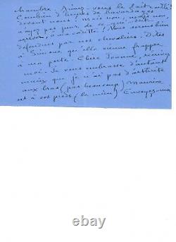 Colette Lettre autographe Signée adressée à Mme Maurice Pouquet