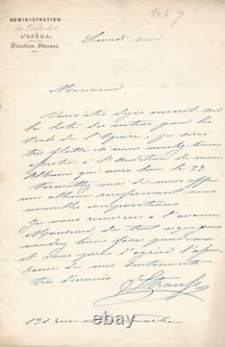 Compositeur Isaac STRAUSS bals de l'Opéra à Prémaray lettre autographe signée