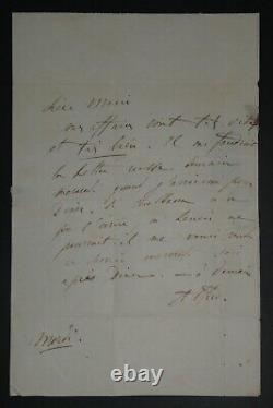 (Comte) Alfred DE FALLOUX LETTRE AUTOGRAPHE SIGNÉE À Marie DE FALLOUX, 1859