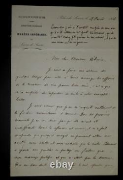 Comte Clement De Ris Lettre Autographe Signee, Palais Du Louvre, 1856