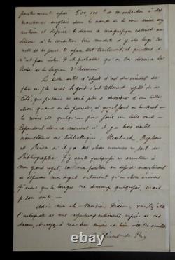 Comte Clement De Ris Lettre Autographe Signee, Palais Du Louvre, 1856