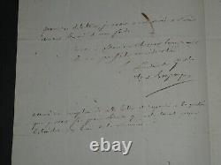 Comte Joseph Lagrange Lettre autographe signée à Monsieur Chevrier, Notaire