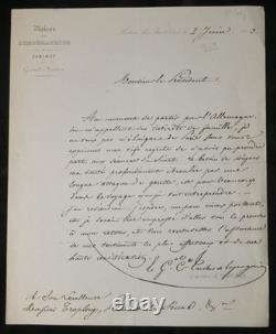 Comte Tascher de La Pagerie Lettre autographe signée à Troplong 1853