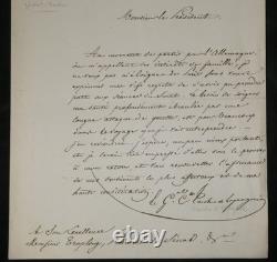 Comte Tascher de La Pagerie Lettre autographe signée à Troplong 1853