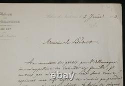 Comte Tascher de La Pagerie Lettre autographe signée à Troplong 1853