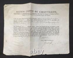 Comte de CHATILLON Lettre signée Gouverneur du Dauphin 1730