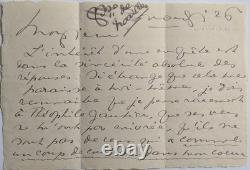 Comtesse de Noailles, lettre autographe signée (19)26, en répone à une enquête